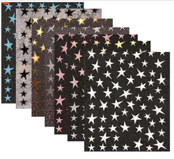 Vibrant Laser Shiny Star Nail Art Stickers - DIY Self - Adhesive Decals (MIX 7 COLOUR)