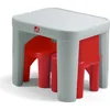 Kids Table and Chair Set, Playroom Toddler Activity Tables, Arts and Crafts, Ages 2+ Years Old, Gray & Red 3