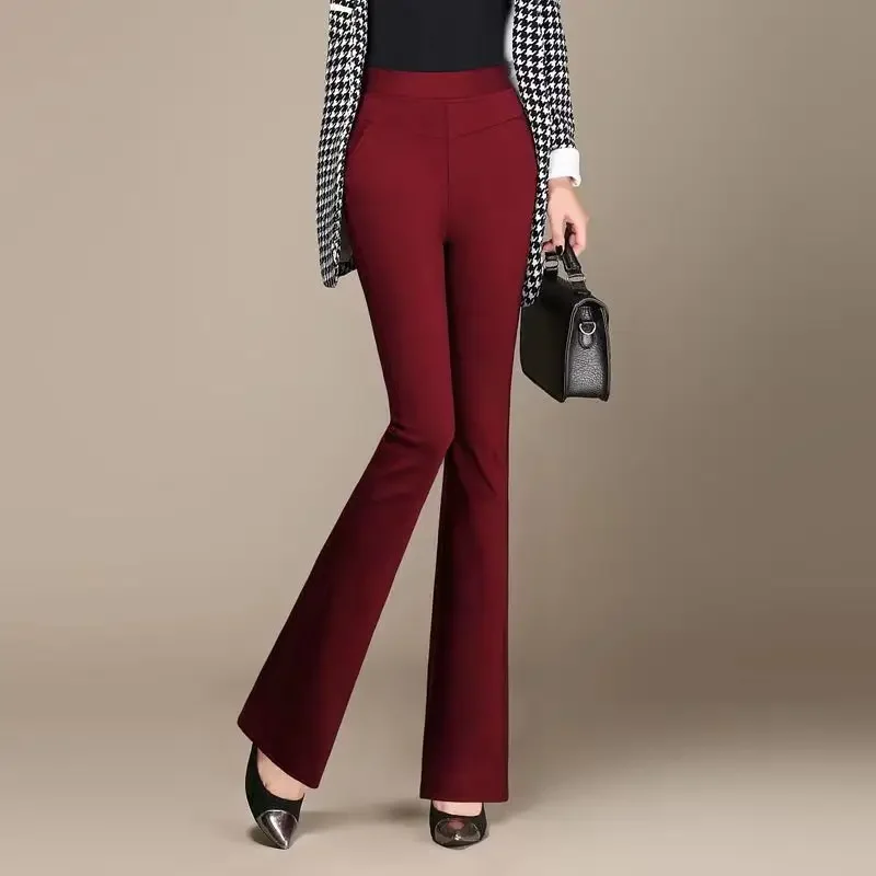 S-6XLNew autumn winter Plus Size Women's cargo Pants Fashion Solid color Skinny high waist elastic Trousers Fit Lady y2k Pants