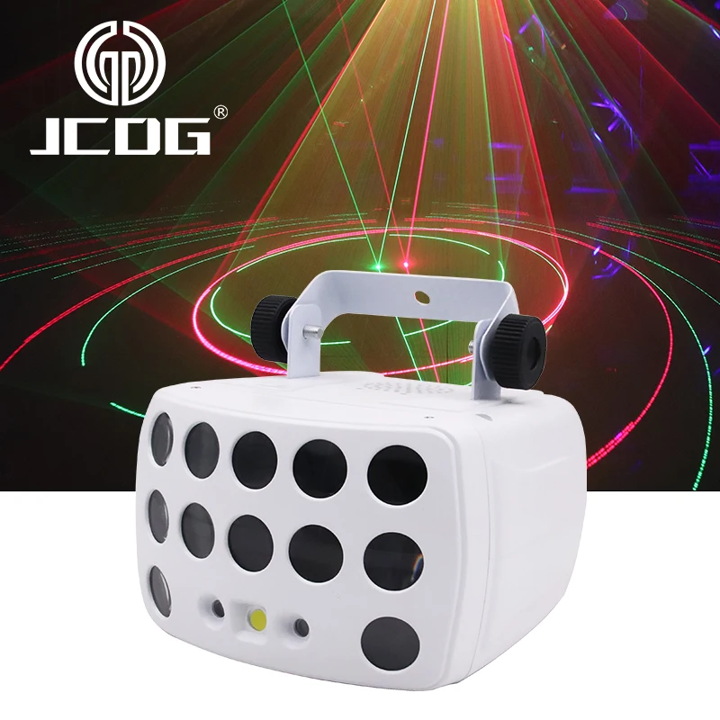 

JCDG LED Laser DMX RGBW LED Laser Strobe Disco DJ Beam Spot Stage Lighting Effect Party Dance Club Wedding Butterfly Light