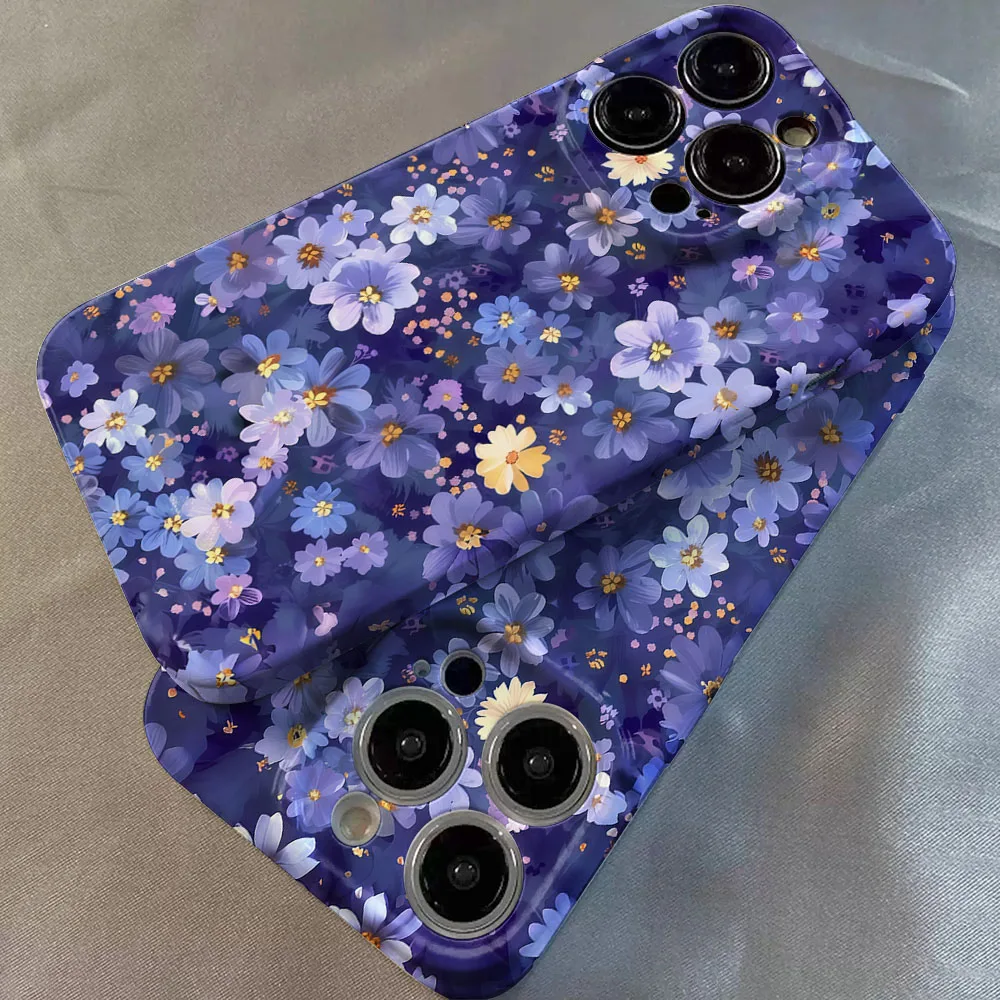 Blue Flower Hard Cover Phone Case - Stylish and Durable Protection
