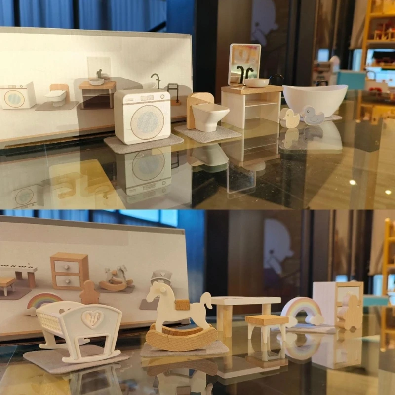 

1:12 Кукольный дом Кухня Миниатюрная мебель для гостиной Спальня Мини-детская комната