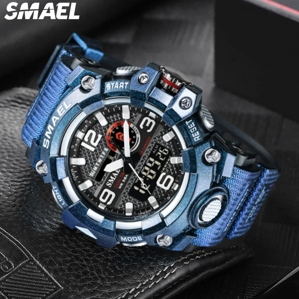SMAEL Tactical Men's Multifunctional Watch Night Glow Waterproof Outdoor Digital Electronic Watch 8035 5