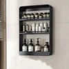 Wall Mounted Toiletries Cosmetic Storage Rack Kitchen Seasoning Bottle Storage Shelf  Box Wall Mounted Punch-free Makeup Racks 5