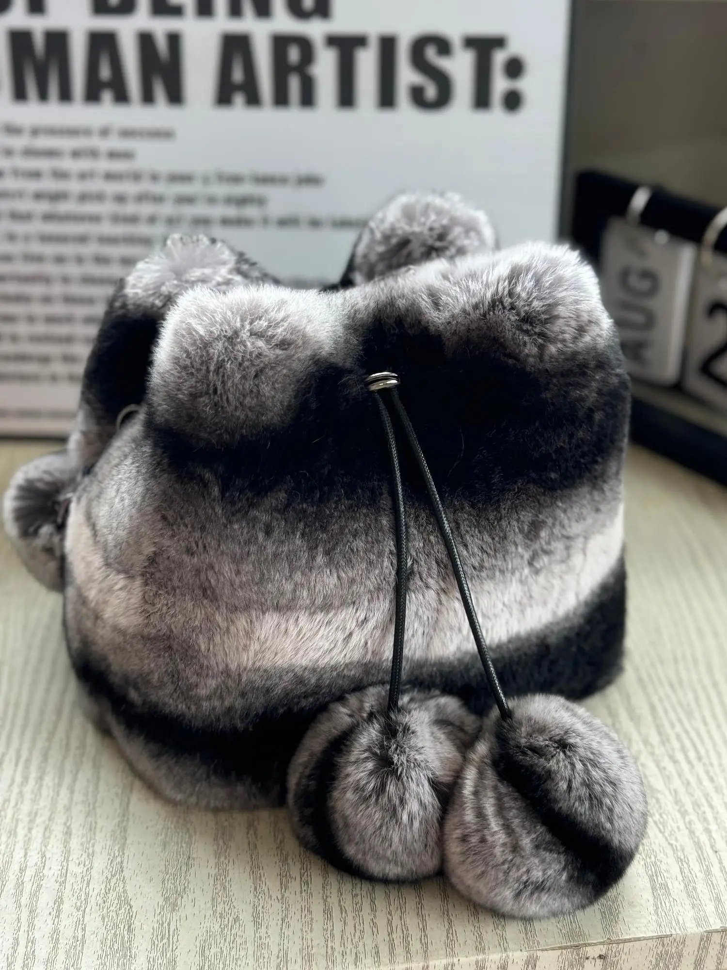 Soft Plush Minshu-Rex Rabbit Fur Women's Handbags real Fur Female Fluffy Clutch Purse Winter Fashion Furry Tote Shoulder Bags