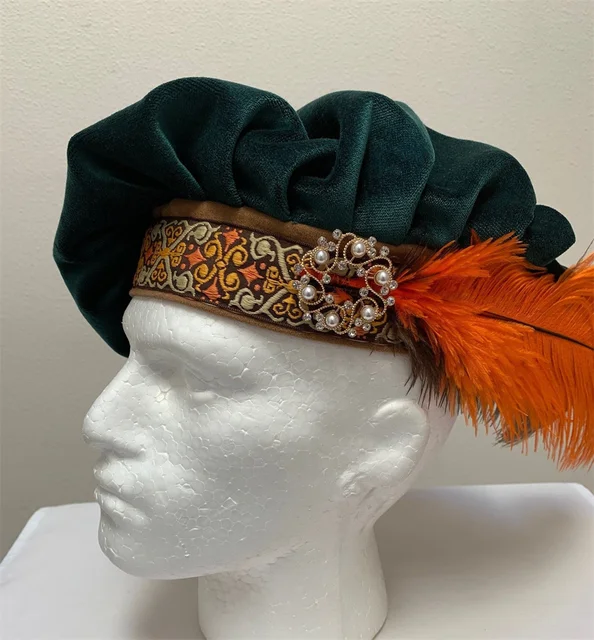 Headpiece Copricapi Femminili Medievali Tudor Cappello Uomo Regina