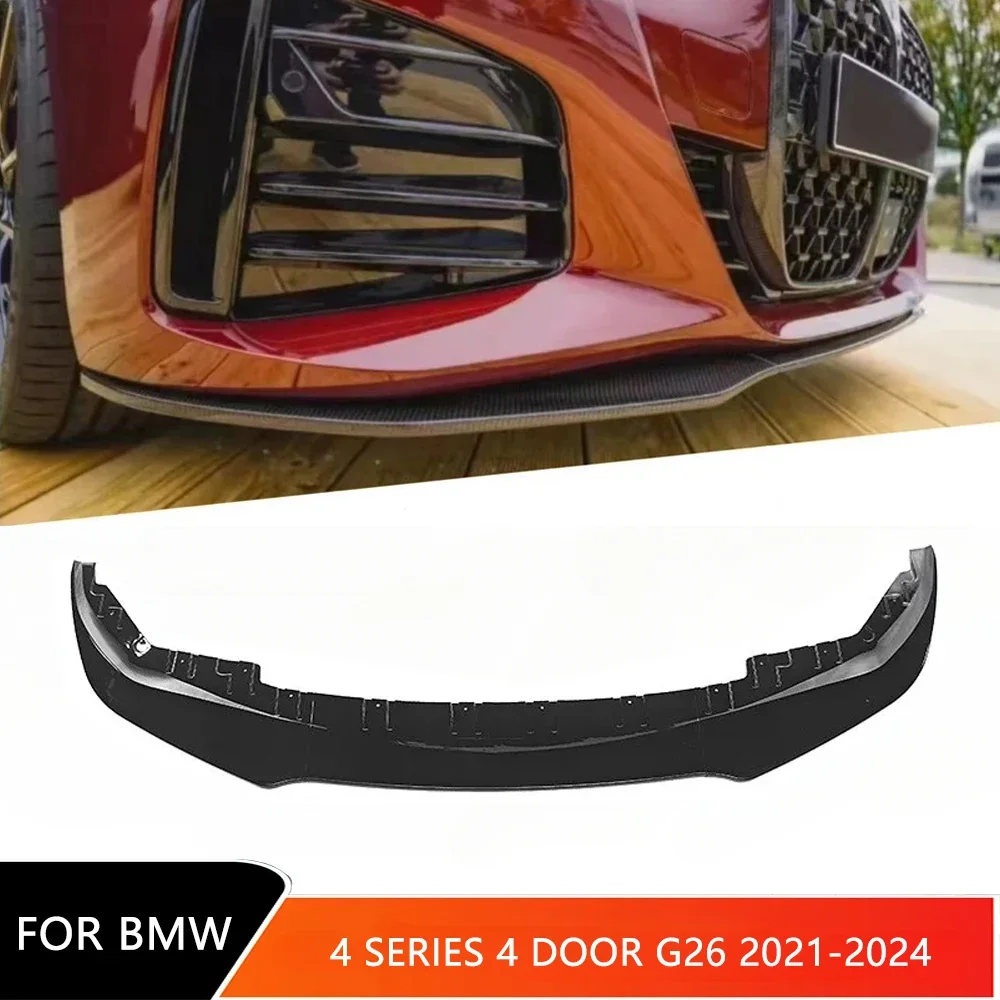 MP Style Front Bumper Spoiler Chin Shovel Diffuser Lip Splitter for BMW 4 Series 4 Door G26 Car Glossy Black Body Kits