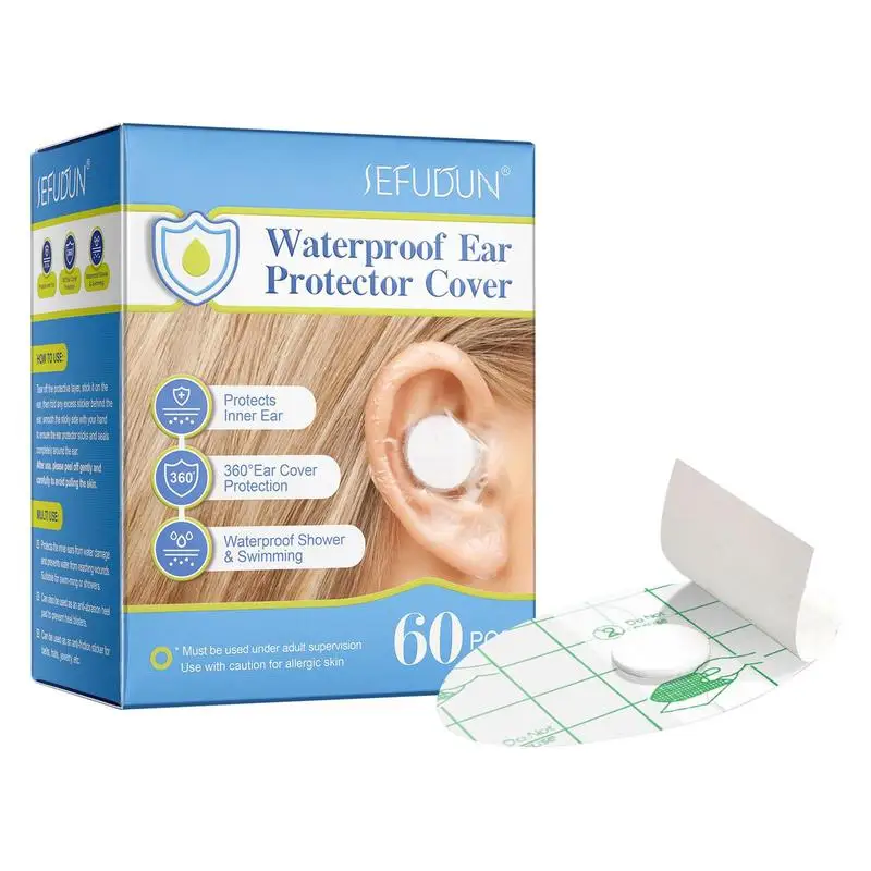 60 Pieces Baby Shower Ear Sticker Waterproof Ear Protector Baby Swimming Ear Protection Patch