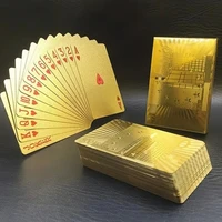 Gold Foil Poker Card Euro Style Plastic Playing Cards Waterproof Card Game Props Magic Tools Holiday Collectibles Party Gifts 1