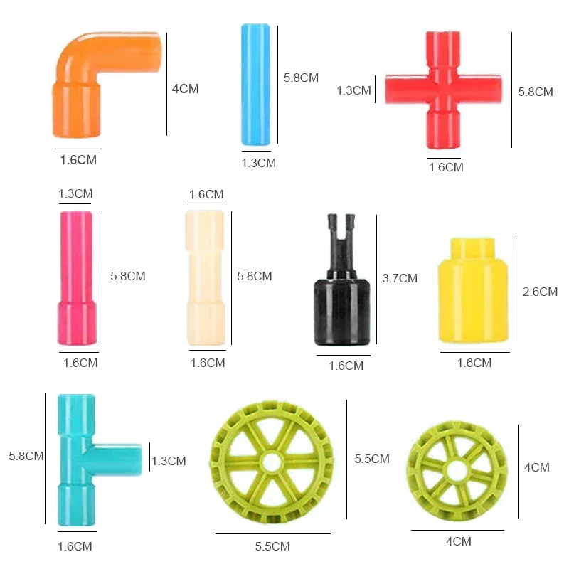 Pipe Building Toys Children's Pipe Building Blocks Toy Assembly Plastic Water Pipe Educational Interactive DIY 3 Years Old Kindergarten