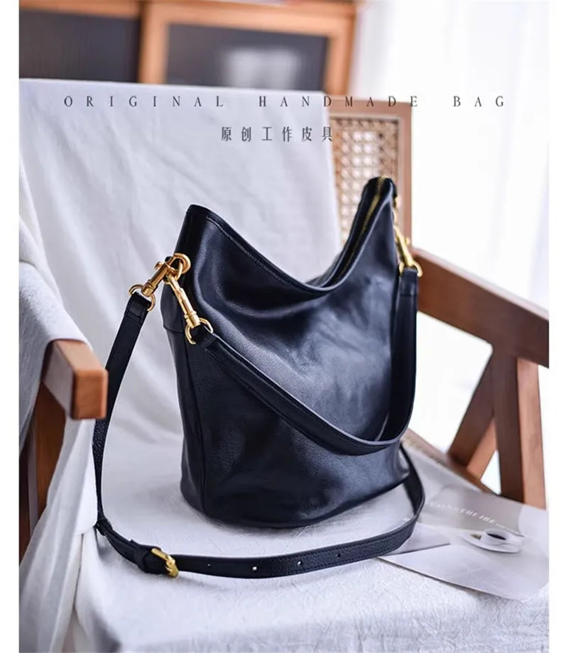 Organizer Designer Luxus Echtleder Damen Bucket Bag Mode Outdoor Wochenend-Party Kuhleder Damen Schultertasche – Detail 21