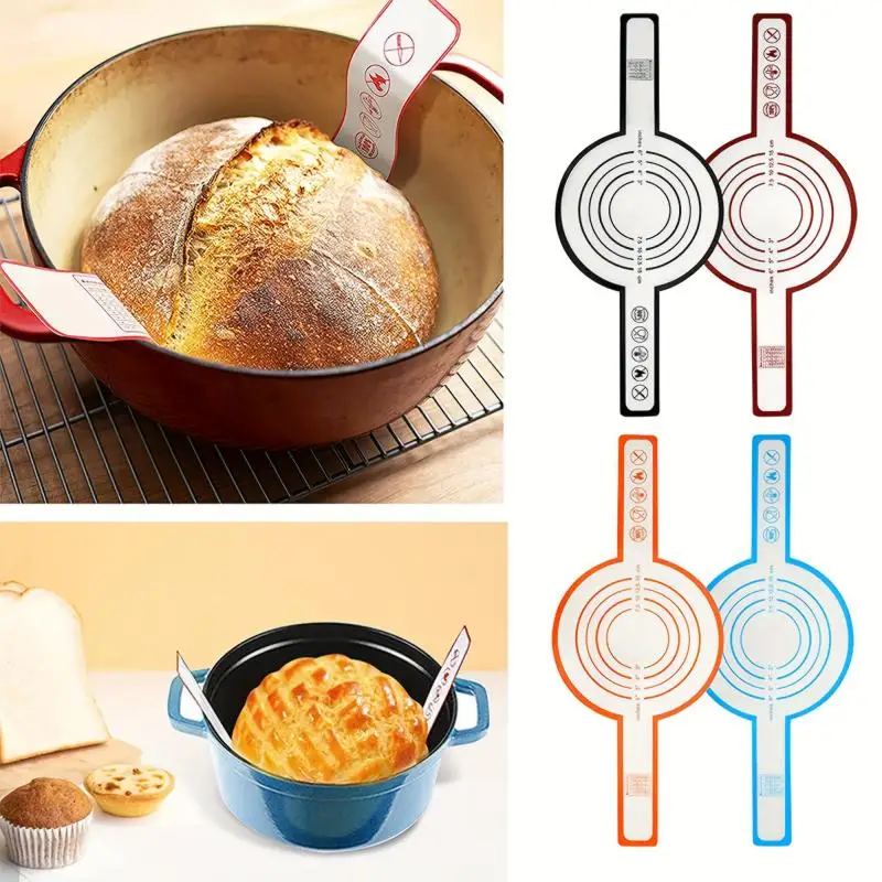 4 Colors Silicone Baking Mat Long Handle Sling Non-Stick Bread Kneading Pad Dough Transfer Pad Bakery Kitchen Cooking Tools Gift