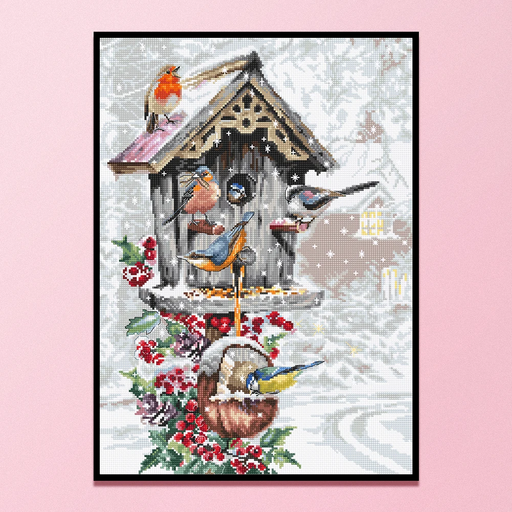 Full embroidery mailbox bird needles thread Cross stitch Ecological cotton 11CT 3 Strand Counted embroidery kits Canvas DIY art