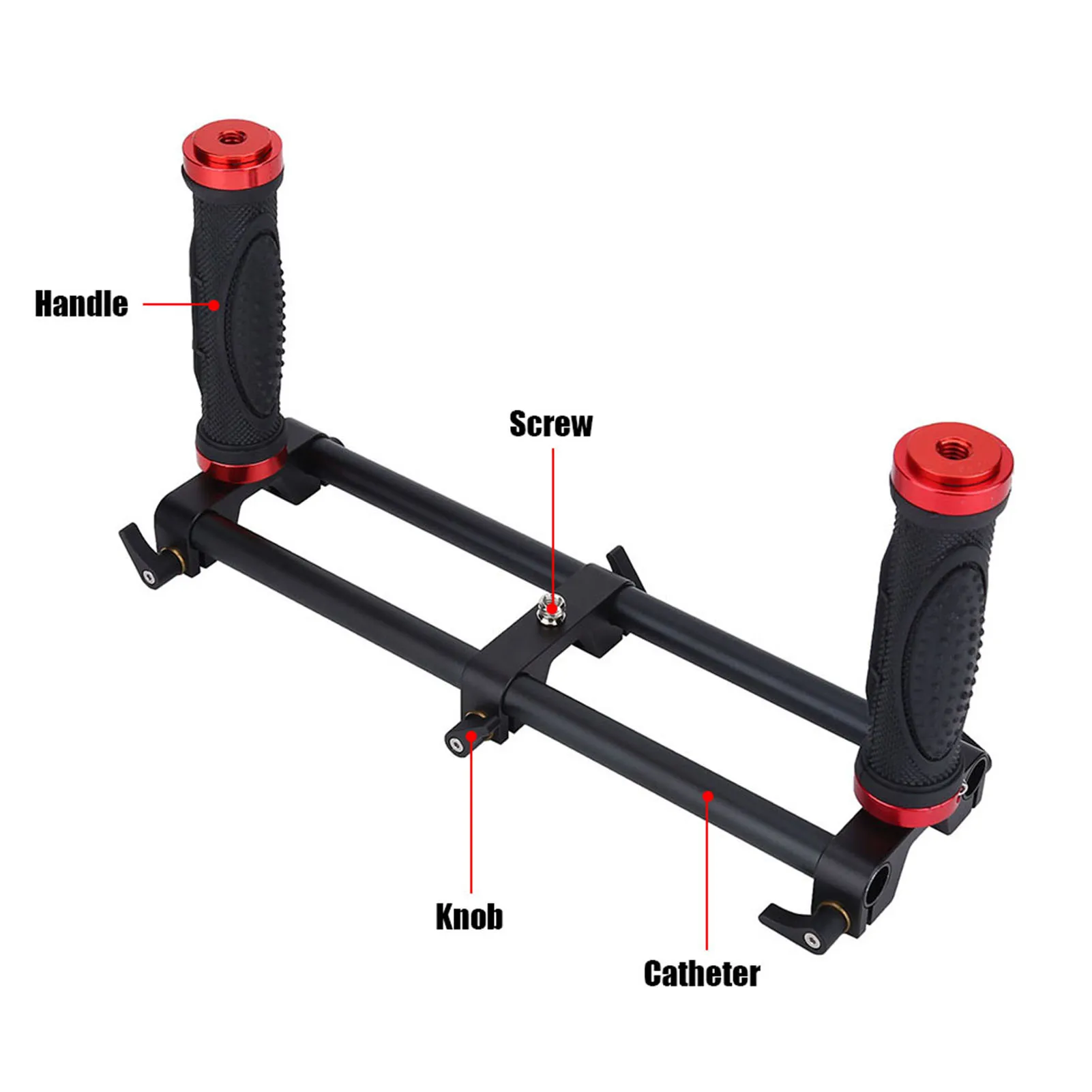 Double Poignée Stabilisateur pour Zhiyun Feiyu MOZA - Support Caméra 1/4" 3/8"