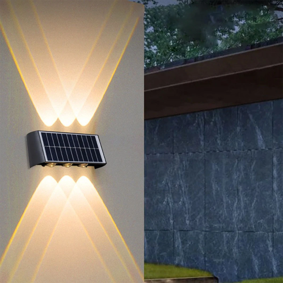 LED 태양광 조명 야외 방수 정원 장식, 태양열 발전 램프, 빌라 발코니 울타리, 계단 햇빛 벽 조명
