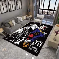 2025 New Gundam Bedroom Gaming Room Oversized Carpet Anime Bedside Floor Mat Mobile Warrior Cartoon Anti-slip Mat Gift 1