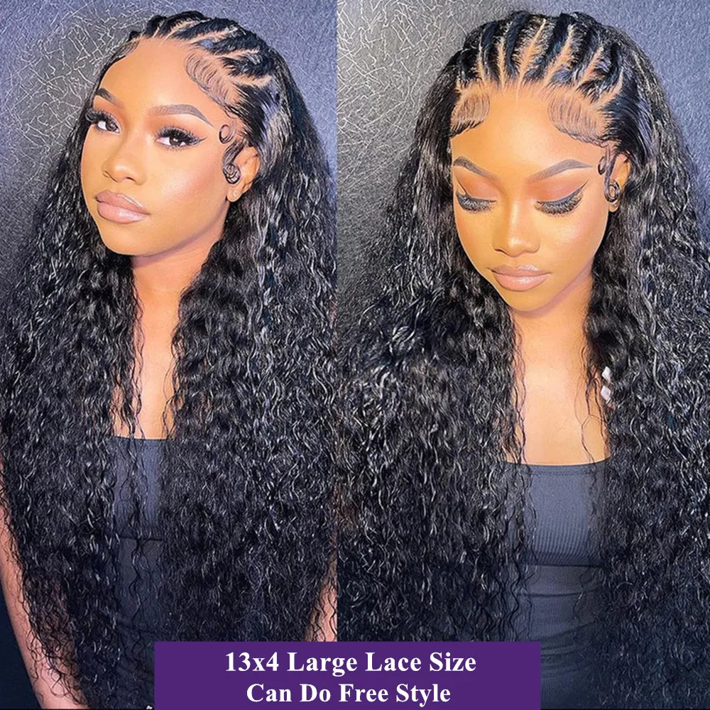 Curly Lace Front Human Hair Wigs 13x4 Lace Frontal Human Hair Wigs For Women Deep Wave Frontal Wig Water Wave Front