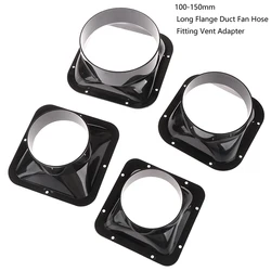 100-150mm Long Flange Duct Fan Hose Connector Air Ventilation Adapter for Kitchen Hood Ventilator Pipe Connecting Exhaust Outlet