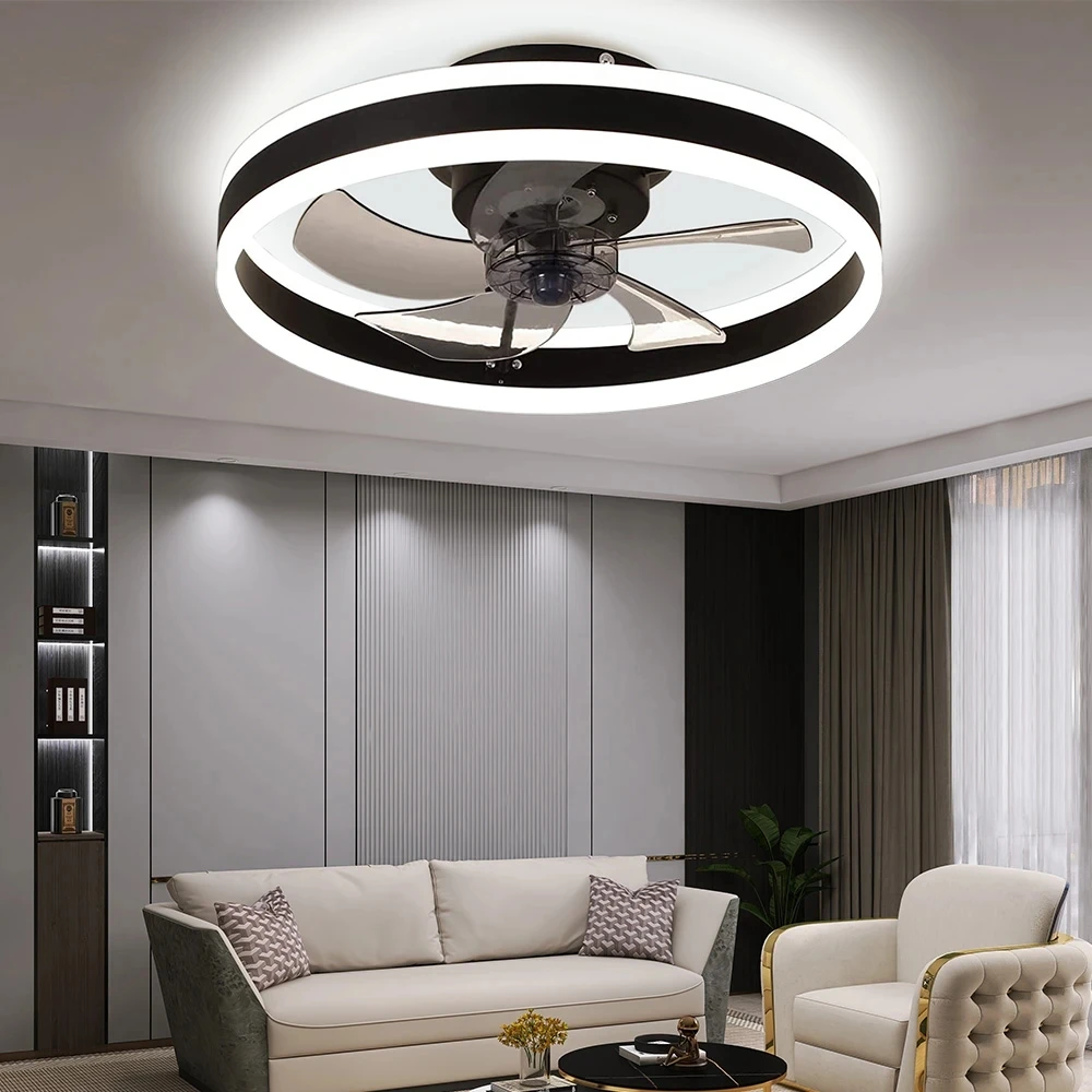 Modern LED Ceiling Fan Lights Timing Electric Fan Bedroom Decor Ventilator Hanging Lamps for Ceiling Modern Home Decoration