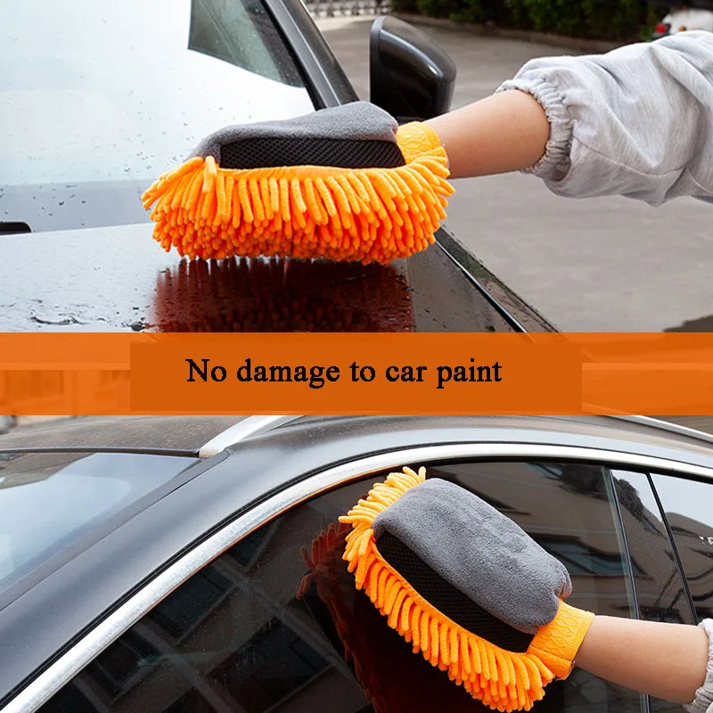 Super Absorbent Car Wash Mitt Microfiber Chenille Waterproof  Wash Glove Washing Brushes for Home Cleaning Energy Class A
