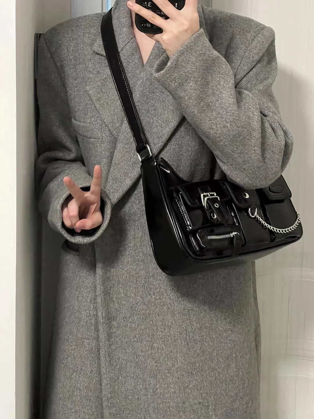 JIAERDI Vintage Y2k Handbags Women 2025 High Street Zipper Casual Solid Messenger Bag Ladies Moto Biker Bolso Mujer Aesthetic