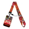 Disney Movie Cars Lightning McQueen Keychains Lanyard Rope for ID Card Employee Card Badge Holders Student ID Card Lanyard Set 4