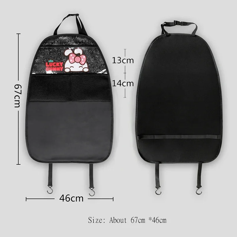 Pu Leather Car Seat Back Anti Kick Protector Pad for Kids Baby Cute Cartoon The Back Seat Child Anti Kick Pad Dirt Mat