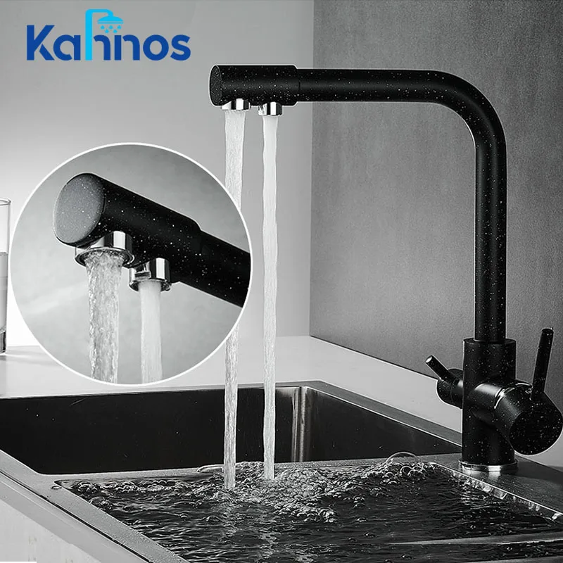 

Kitchen Filtered Faucet Brass Purifier Faucet Dual Sprayer Drinking Water Mixer Tap Kitchen Sink Faucets for Gourmet Torneira