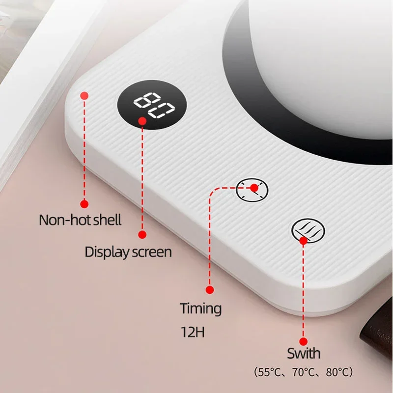 Coffee Mug Warmer Cup Heater 3 Gear Temperatures Beverage Cup Warmer Heating Coasters Plate Pad for Cocoa Tea Water Milk 5