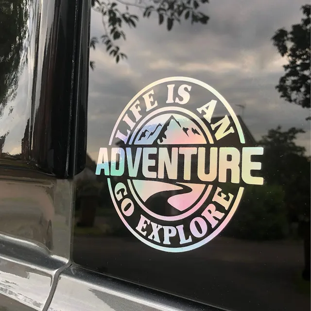 Life Is An Adventure Campervan Oil Slick Car Sticker - Caravan Motorhome Off Road 4X4 Overland Vanlife Decals