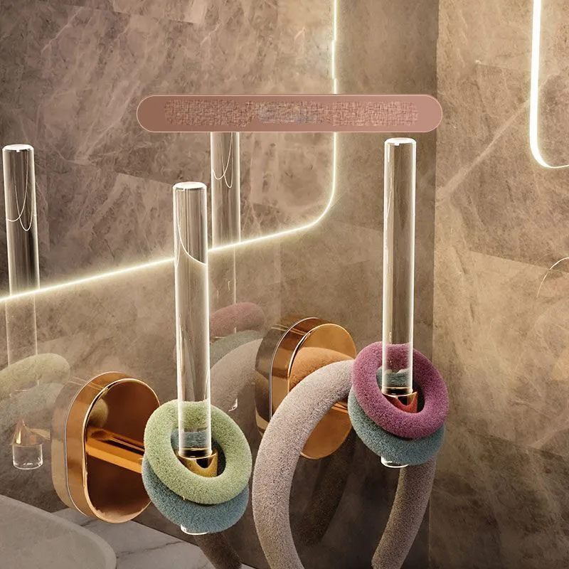 Acrylic Towel Rack Multifunctional Bathroom Balcony Wall Mounted Towel Rack Pole towel Without Punching Pole ZF219