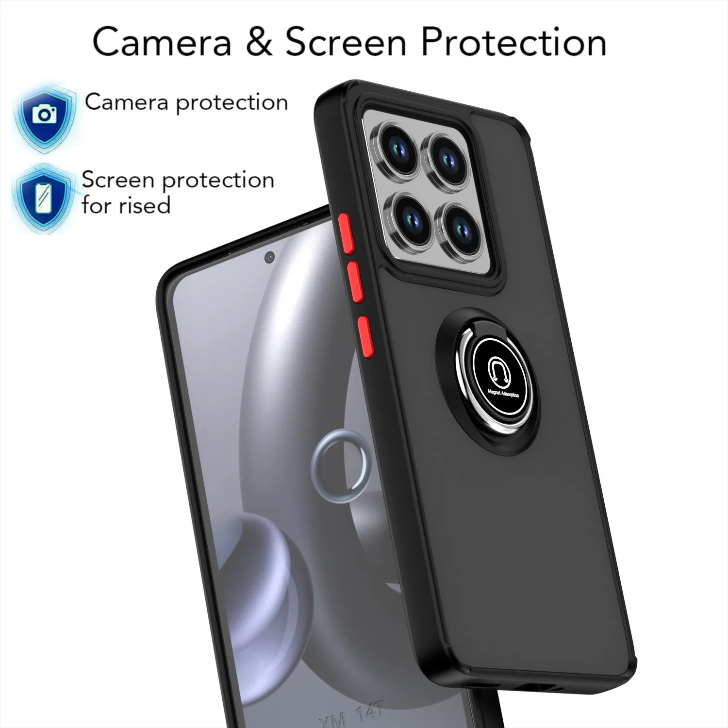 Armor Matte Shockproof Case with Ring Magnetic Stand Holder
