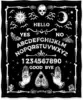 Ouija Board Blanket Gothic Witch Gift for Halloween Sun Moon Skeleton Skull Horror Spooky for Decor Throw Blankets Black 50"x60" 1