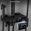 Digital Shower Set with 12 Inch ABS Rain Shower Head Brass Bathtub Mixer Tap Matte Black Thermostatic Bath Shower System Faucets 2