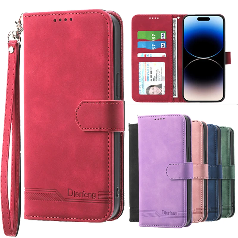 

For Moto G14 4G Leather Case on For Motorola Moto G14 E13 G13 G23 G53 G73 5G MotoG14 Wallet Card Holder Stand Book Cover Fundas