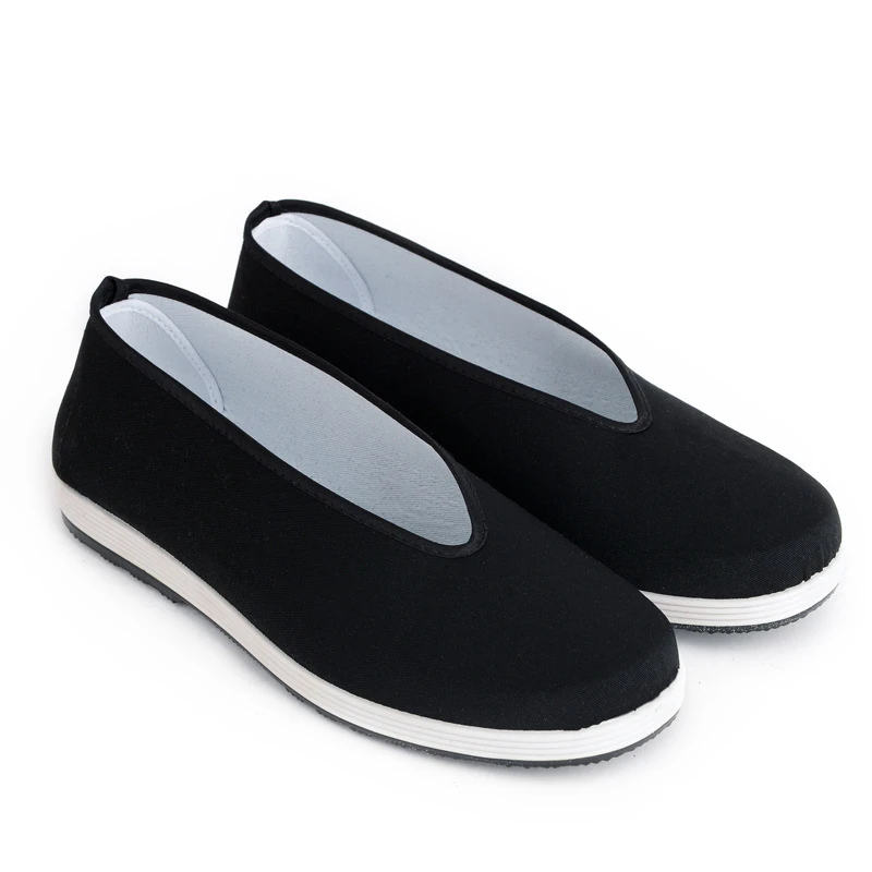 2024 New Old Beijing Cloth Shoes Men's Spring and Autumn Casual Flat Shoes Kung Fu Performance Round Mouth Black Cloth Shoes 4