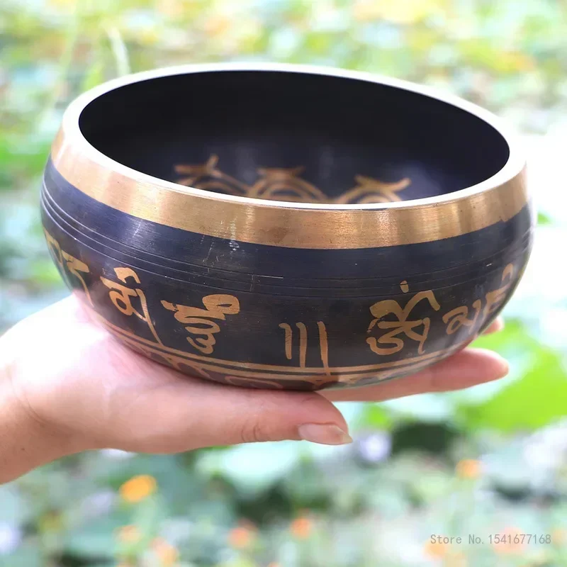 Nepal Handmade Tibetan Singing Bowl Set Decorative-wall-dishes Resonance Healing Meditation Chakra tibetan singing bowl, 1Pc