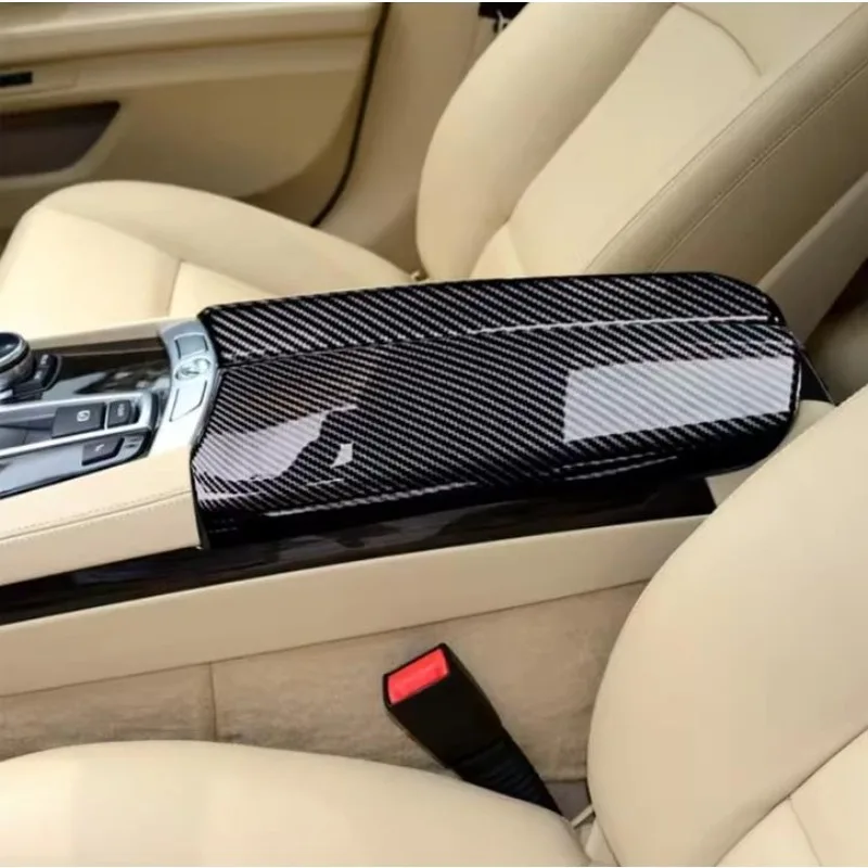 BMW 7 시리즈 F01 F02 2009-2015에 적합한 탄소 섬유 ABS 프론트 센터 콘솔 암레스트 커버