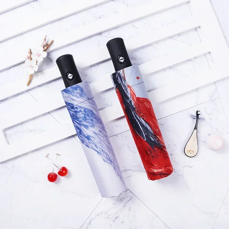 Automatic Umbrella Rain Sun Anti Uv Windproof Beach Umbrella Girl Parasol Folding Parasol Women Portable