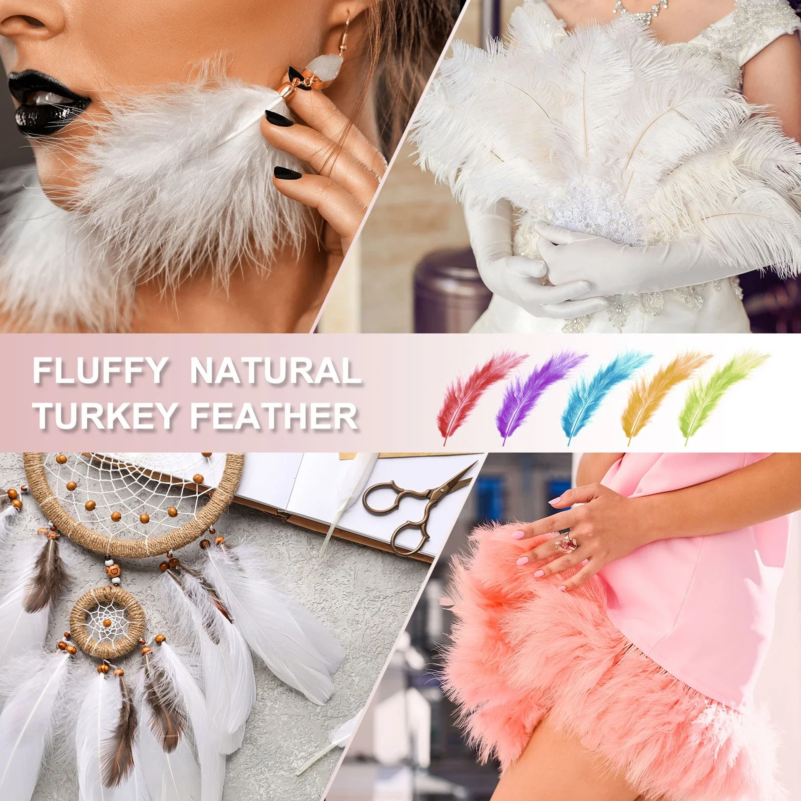 Natural Small Goose Feathers 5-12cm Colored Swan Feather Crafts Wedding Party Handicraft Dreamcatcher Decoration 100-2000pcs