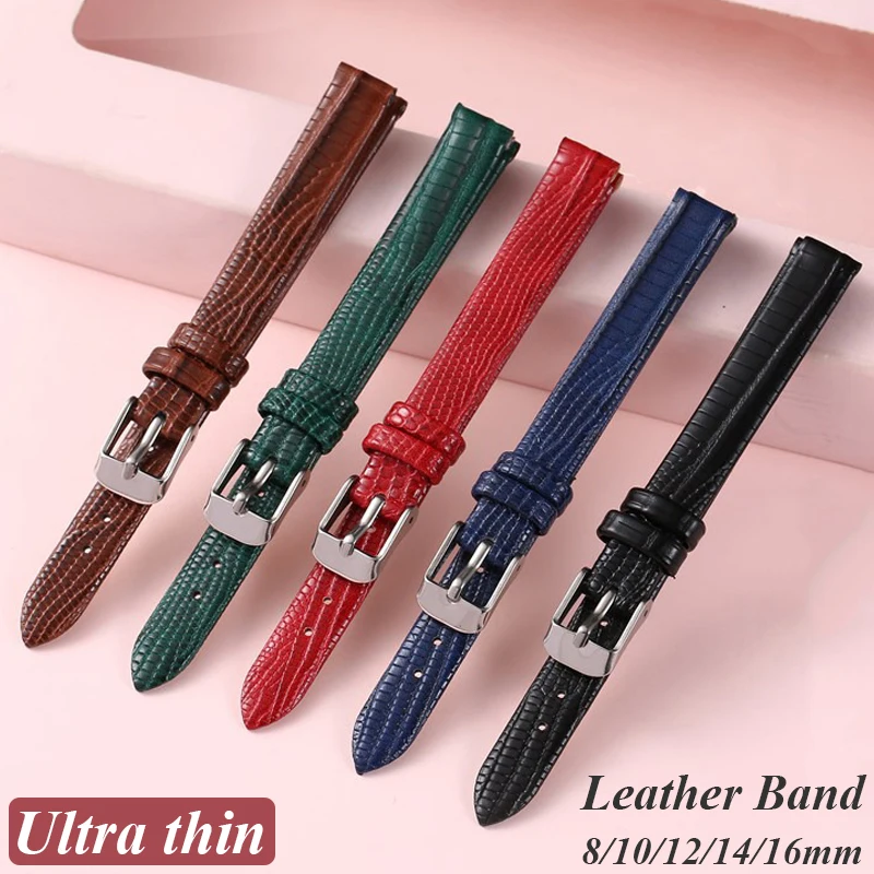 Soft Leather Slim Wristwatch Bands - Women's Fashion Ultra-Thin Strap