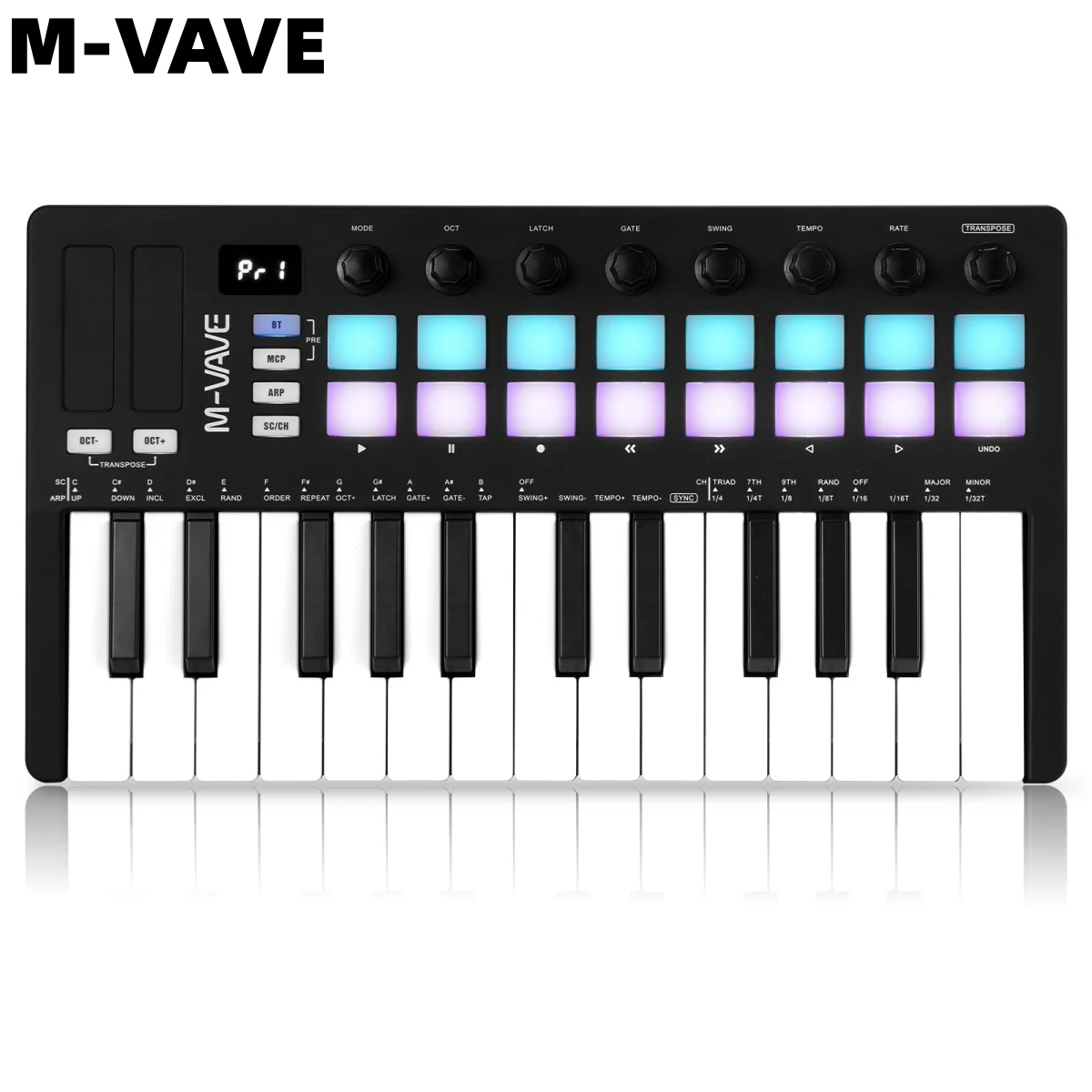 M-VAVE SMK-25 USB MIDI Keyboard Controller Mini 25-Key Wireless