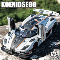 Alloy Simulation Koenigsegg Jesko Super Car Model 1/24 1/32 Scale ONE 1 Diecast Toys Vehicles Sound And Light Miniature Voiture