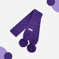 Ladies' Scarves New Japanese Retro Polka Dot Fur Ball JK Lolita Kawaii Sweet Scarf Winter Warm Thickened Plush Scarves For Girl