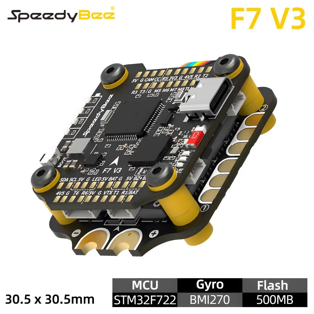 SpeedyBee F7 V3 Flight Stack 3-6S Lipo F7 V3 Flight Controller BL32 50A ESC 30.5x30.5mm 500MB Flash RC FPV Freestyle Drone