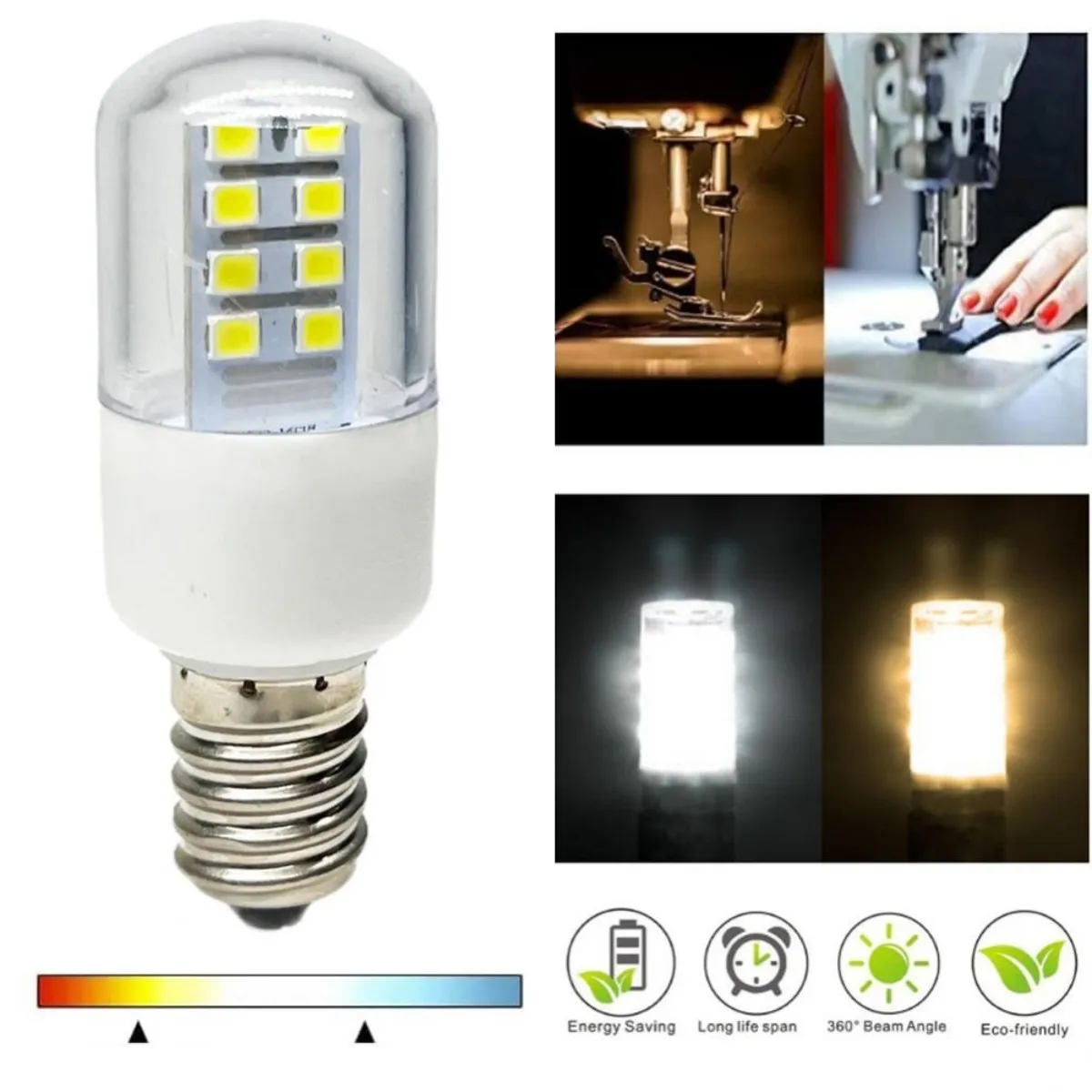 Sewing Light Bulb E12/E14 Base LED Corn Bulbs 220V LED Bulb Light For Sewing Machine/Refrigerator/Range Hood/Microwave Oven