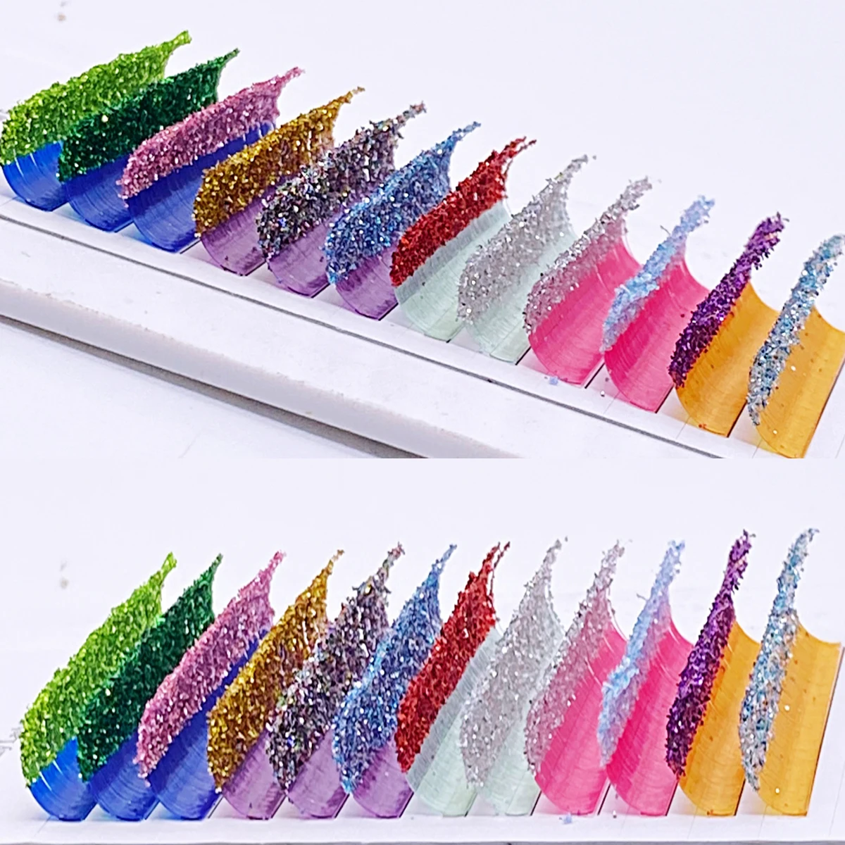 Glitter Color False Eyelash Extension Glitter Individual Fairy Lashes Russian Volume Premade Fan Christmas Halloween Color Lash