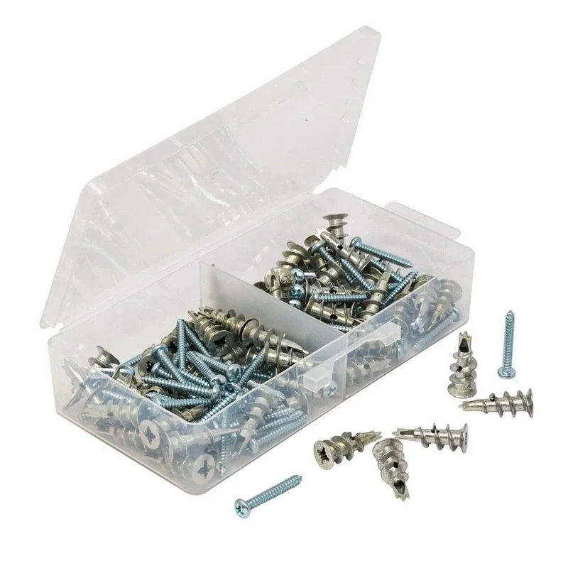 Zinc Alloy Plasterboard Drywall Anchor Hollow Wall Self-drilling Wall Plug With Tapping Screw Drywall Bolt 120Pcs drywall anchor kit hollow wall anchor set drywall anchor