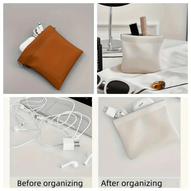 Shrapnel Bag Self-closing Change Storage Bag Portable Makeup Bag Lipstick Headphone Cable Change Storage Bag 5