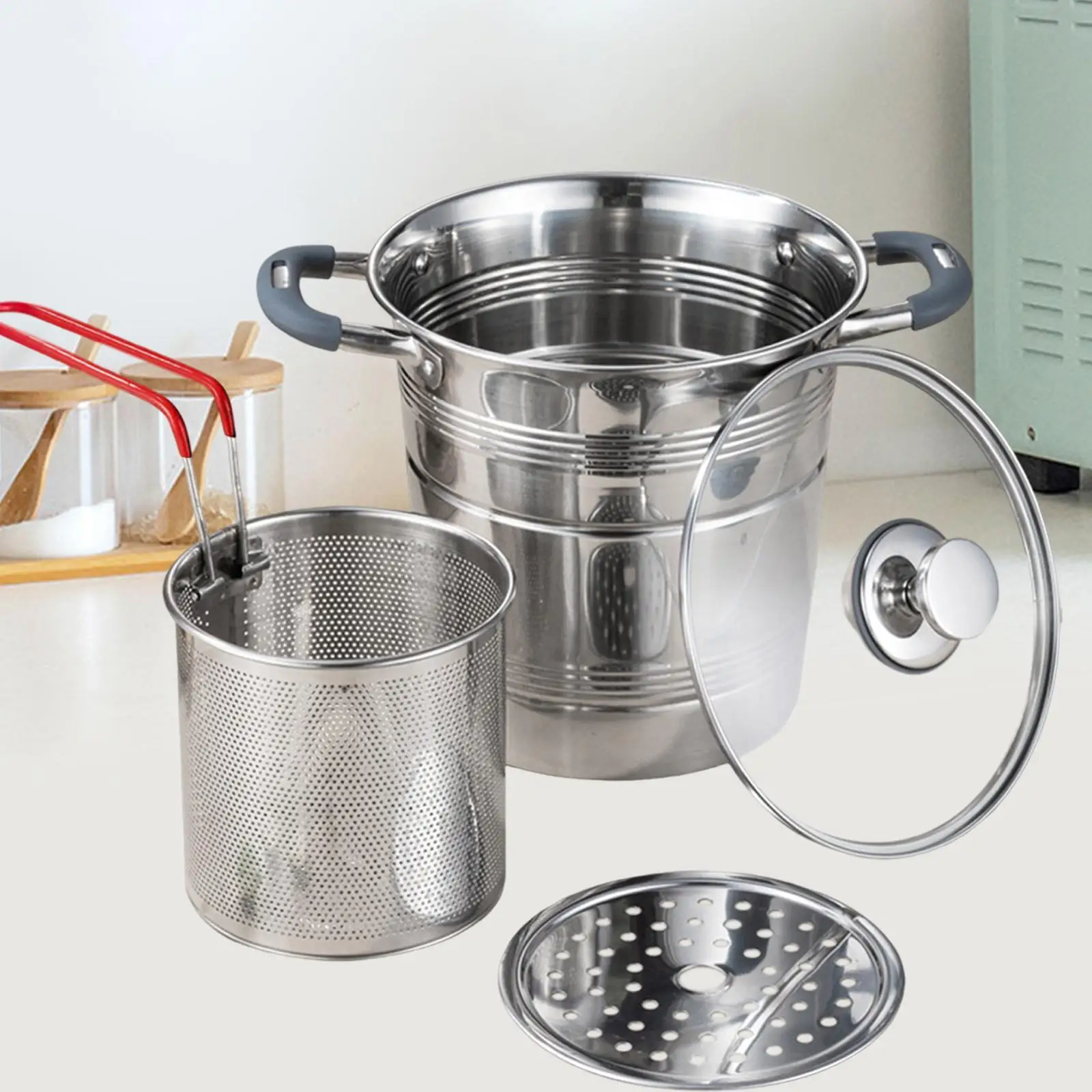 Stainless Steel Fryer Pot Fryer Pot with Lid Strainer Basket French Fryer for Stainless Steel Fryer Pot Fryer Pot with Lid Strainer Basket French Fryer for